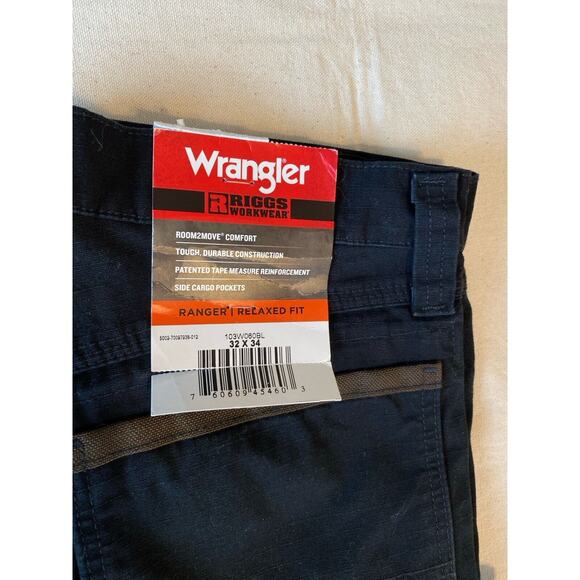 WRANGLER RIGGS WORKWEAR RANGER RELAX FIT CARGO PANT 32x34 Black NEW W/Tags - Picture 11 of 14